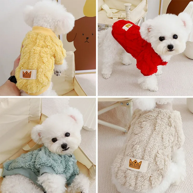 Autumn Winter Fleece Dog Clothes Pet Warm Vest Soft Solid Small Dog Coat Cat Clothing Chihuahua Bichon Dachshund Pet Dog Costume