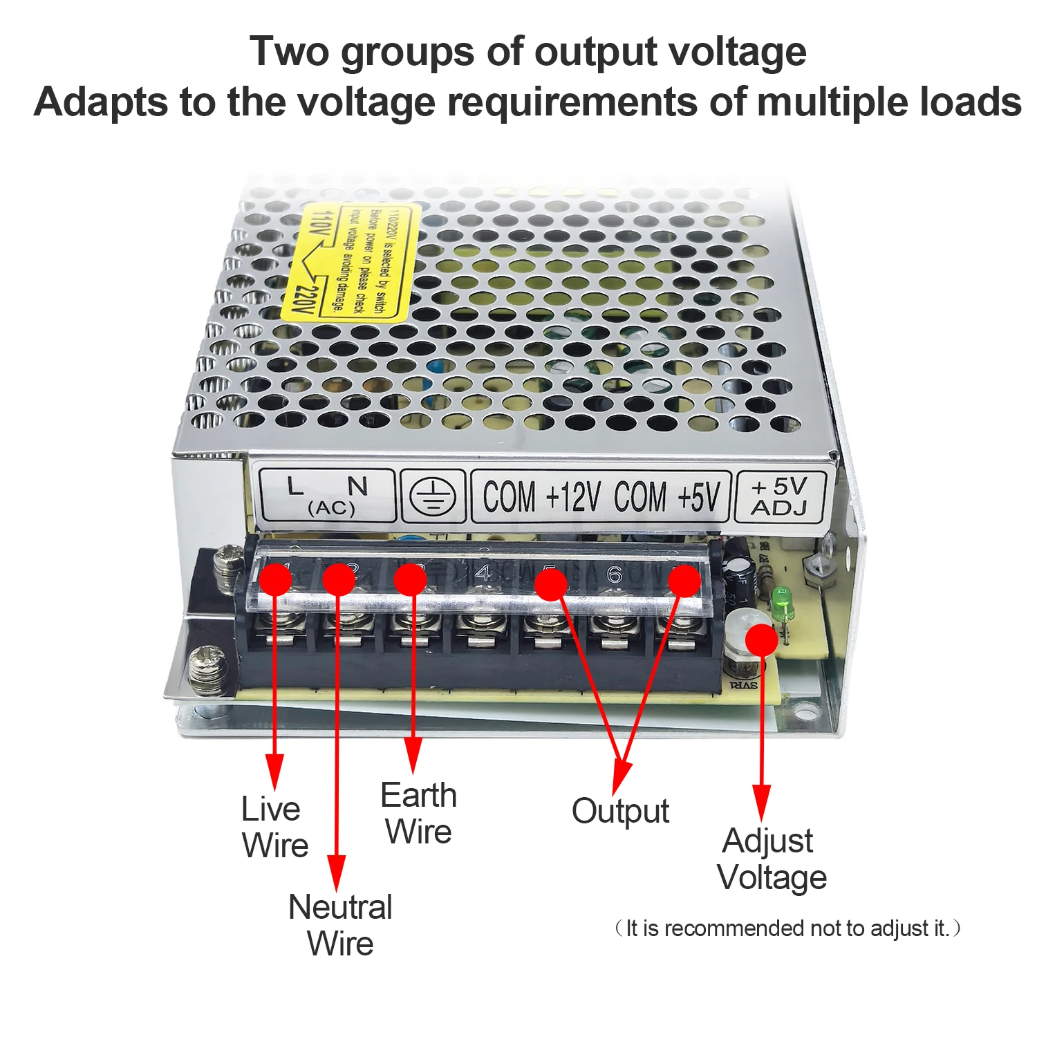 D-50A/B/C 50W 5V 12V 24V Dual Output Switching power supply Output Voltage AC-DC SMPS
