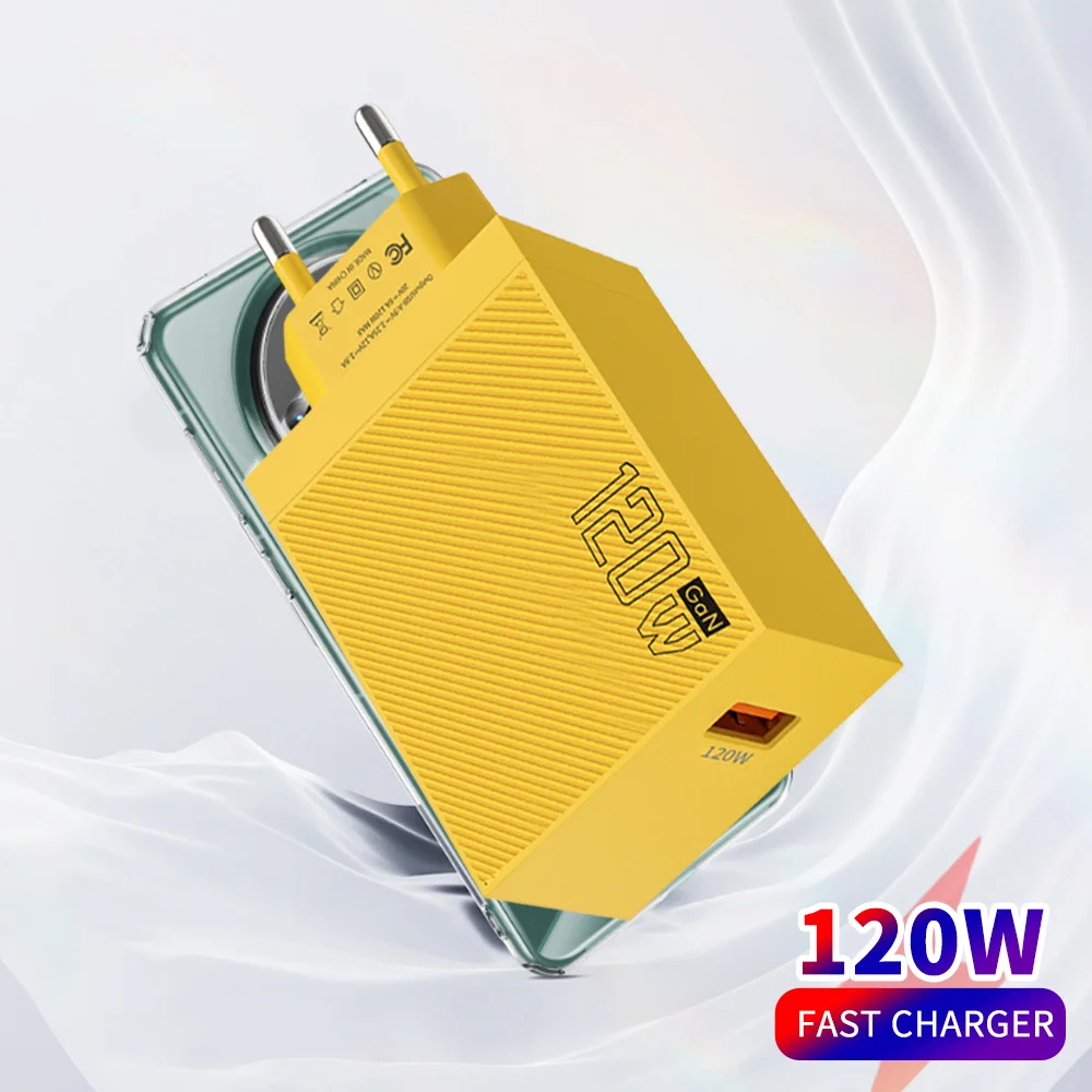 QC3.0 USB GaN شاحن 120 واط الاتحاد الأوروبي/الولايات المتحدة التوصيل العالمي سريع شحن سريع الهاتف المحمول USB الجدار محول ل Oneplus هواوي Xiaomi 15