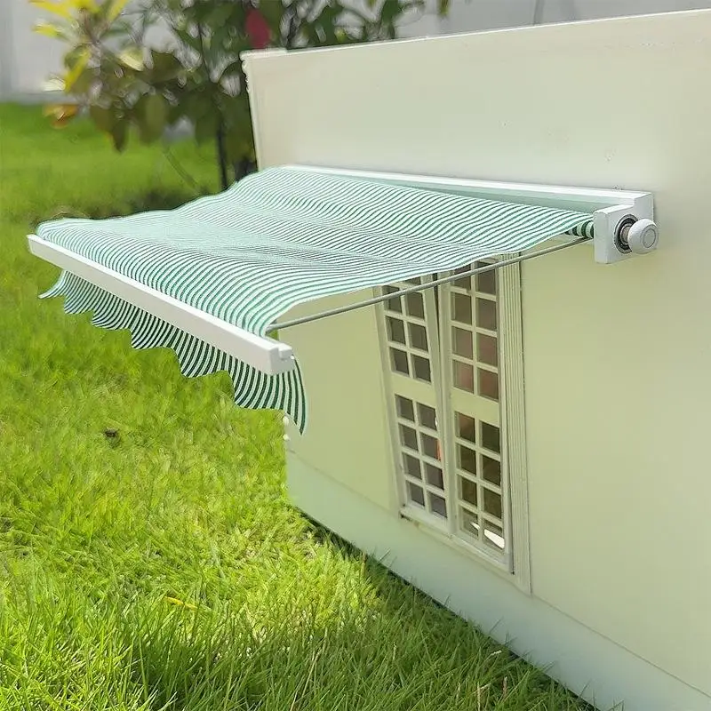 

1 шт. 1:12 кукольный домик, имитация зеленого полосатого тента, модель куклы, домашний уличный балкон, солнцезащитный козырек, украшение сцены, игрушки