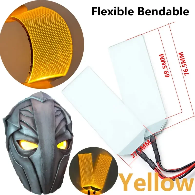 Yellow Bendable Cosplay Led Eyes Kits Remote Control Touch Switch Flexible Eye Light Halloween Masks Helmet Accessories Props