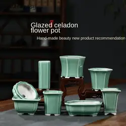 New Arrival Household Ceramic Flower Pots Table Bonsai Green Succulent Plants Flower Pots Desktop Decorational For Garden LB552