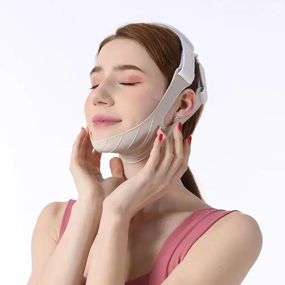 1pc Face Mask Silicone V Lifting V Line Shape Face Lift UP Facial Slimming Bandage Mask Cheek Chin Neck Slimming Thin Belt