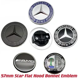 57 millimetri Star Cofano Piatto Cofano Logo Distintivo Dell'emblema Per Mercedes Benz W204 W124 W201 W202 W212 W220 W205 accessori per automobili