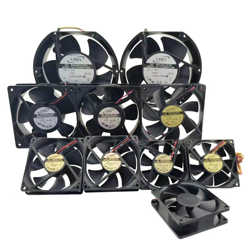 ADDA Industrial DC Fan DC24V PWM Speed Control Cabinet Control Panel Cooling Fan 60/80/92/120/172mm Axial Fan Full Models Availa