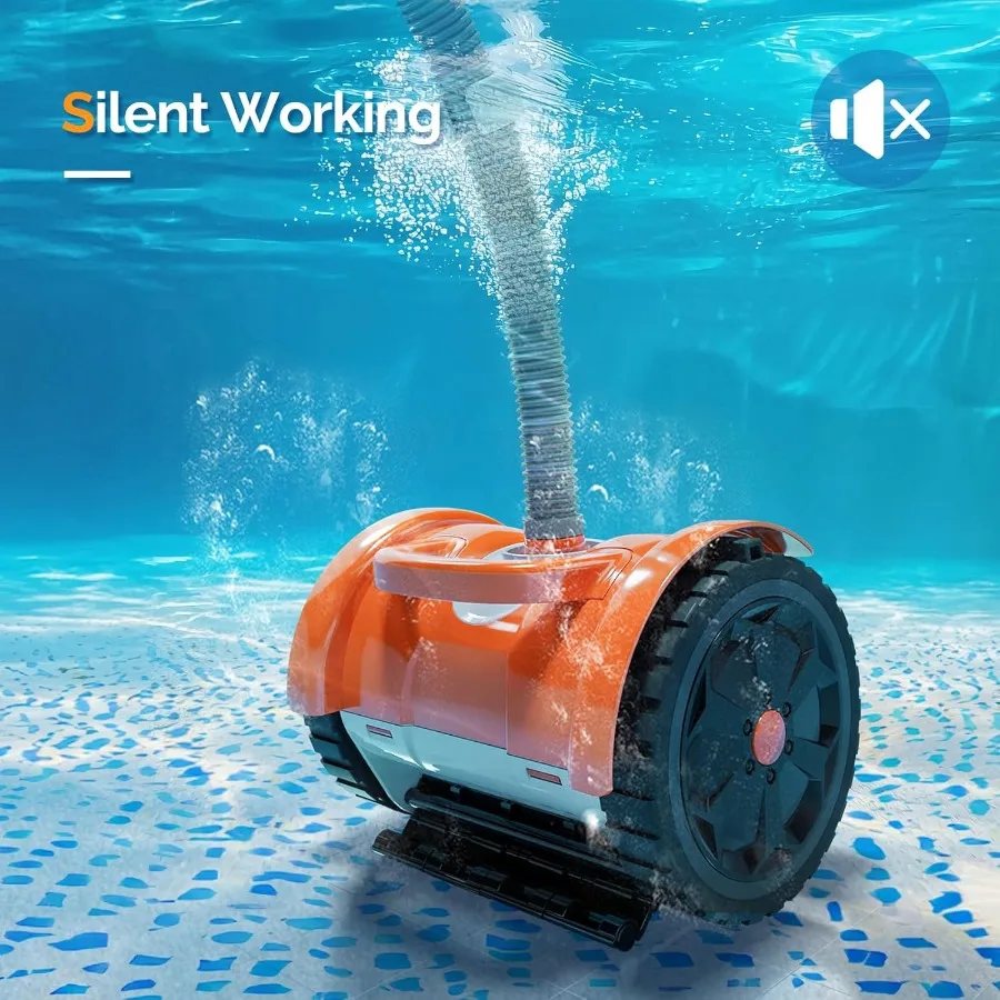 روبوت منظف حمام السباحة بالشفط الأوتوماتيكي لحمامات السباحة الداخلية، مكنسة كهربائية قوية مع فكرة خرطوم منظف حمام السباحة بدون تشابك 40 قدمًا