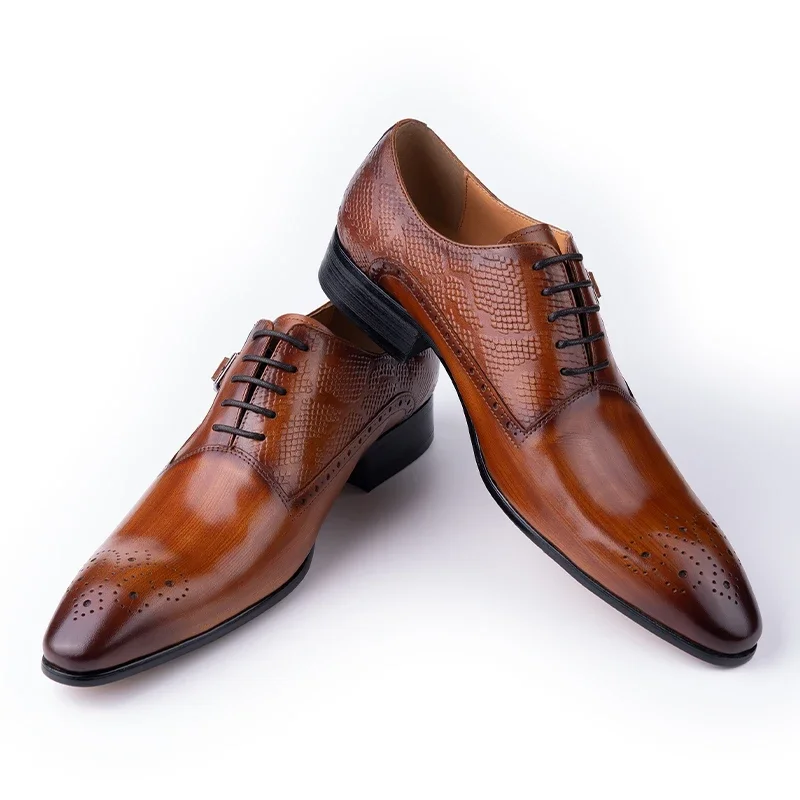 2023 Man Business Male Shoes Fashion Wedding Dress Formal Shoes Genuine Leather Social Shoe Oxford Elegant Man Dress Party Shoes