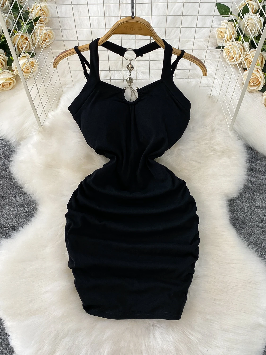 Ele U-Ne Red Dr Damen Sommer Elastisch Plissee Schlankheitsrock Hängender Neline Dr Korean Sle Pendeln