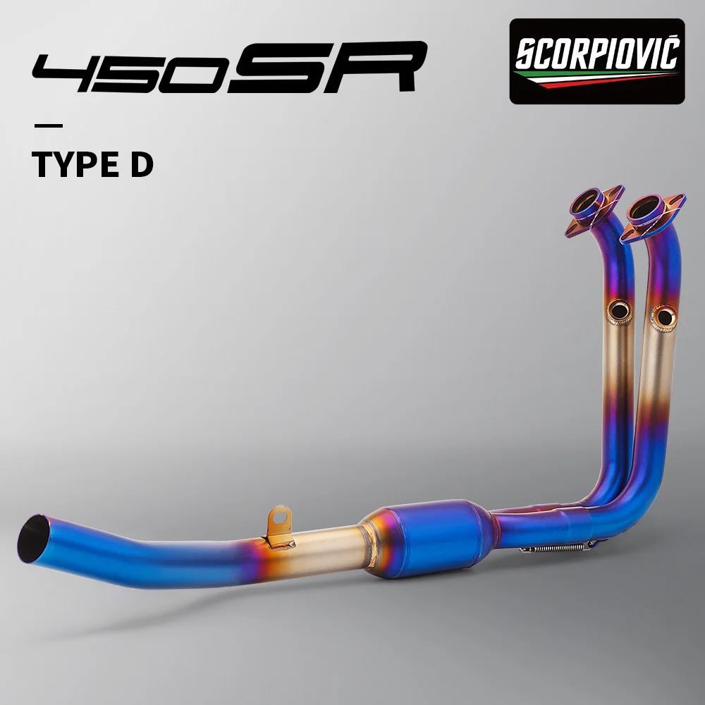 For CFMOTO 450SR 450 SR Motorcycle Exhaust Escape Front Link Pipe Header Connect Original Muffler
