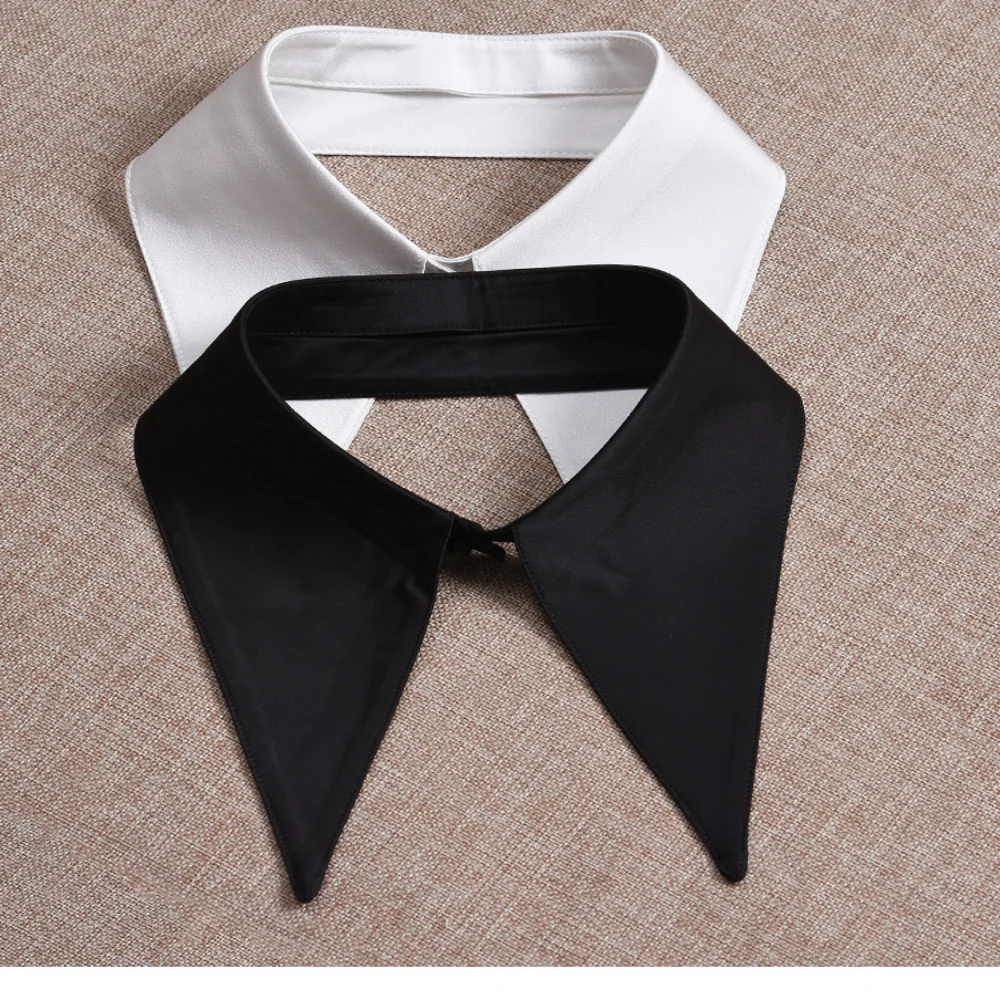 قميص كلاسيكي كبير مدبب بياقة وهمية للسيدات، قميص أنيق قابل للفصل وقابل للتعديل، بلوزة ملابس متعددة الاستخدامات، ياقة كاذبة #6