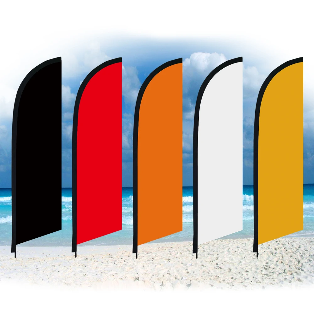 

Solid Color Black White Red Orange Brown Feather Flag Only Swooper Without Pole Beach Flag Custom Advertising Decoration Banner