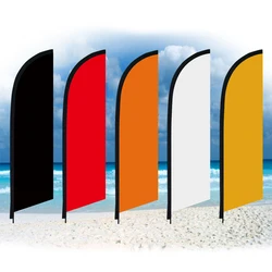 Solid Color Black White Red Orange Brown Feather Flag Only Swooper Without Pole Beach Flag Custom Advertising Decoration Banner