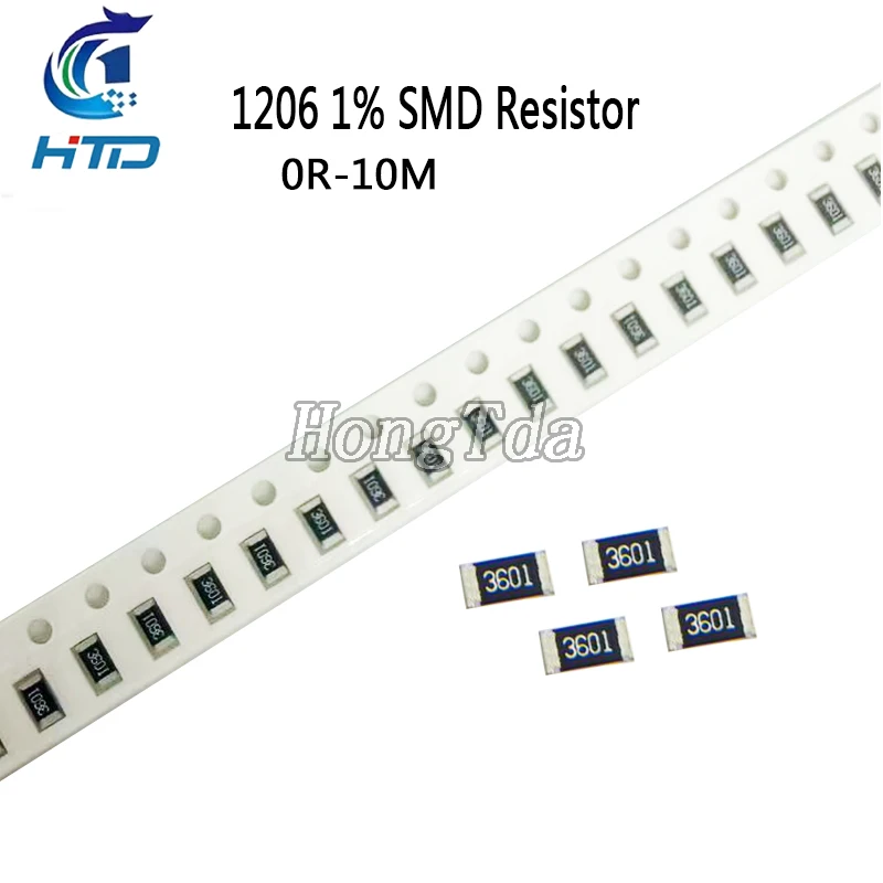 JXDZXL 1% Чип-резисторы 1206 0R~10M 1/4W (100 шт.) | AliExpress