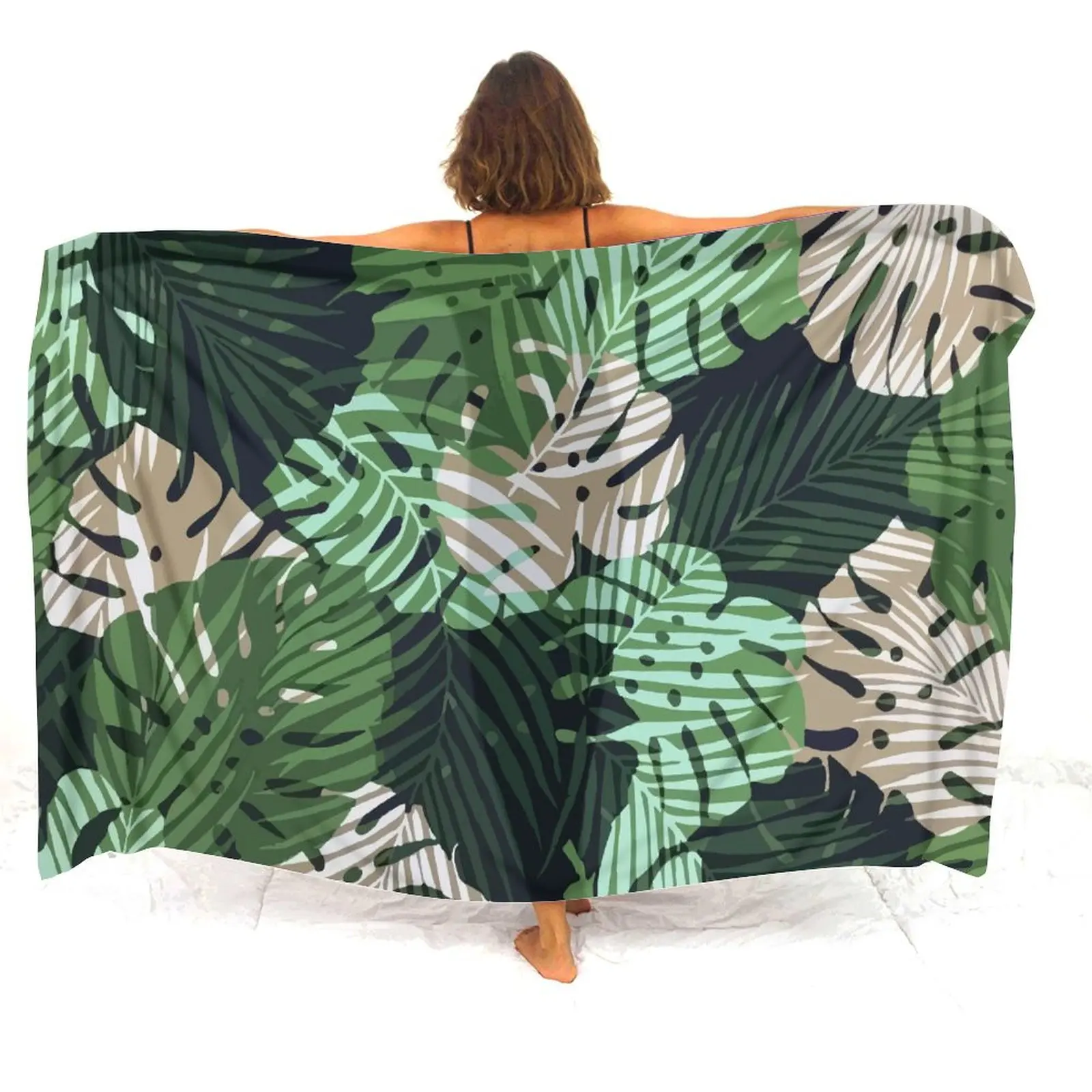 Estate Beach Sarong Grembiule dal design etnico tribale samoano personalizzato Polinesiano Stampa floreale retrò Comodo mantello morbido da mare