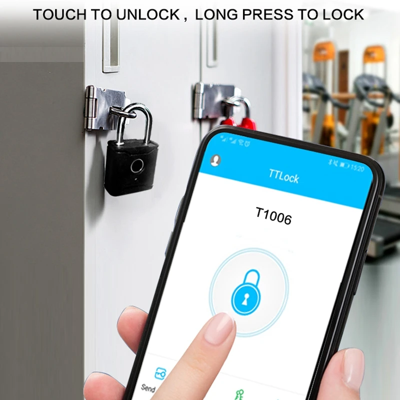 EGFirtor TTLock Bluetooth APP Smart Padlock Fingerprint Lock Keyless Mini Bag Travel Bag Electronic Door Lock