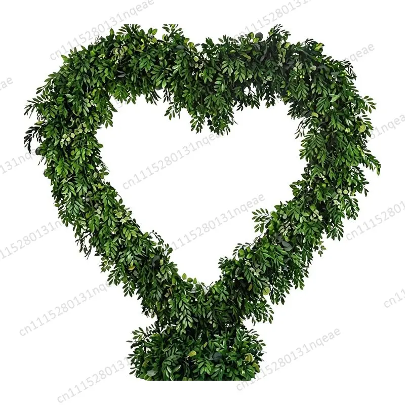 Heart Flower Arch Artificial Green Leaf Background Outdoor Wedding Decoration Pristine Plant Arch