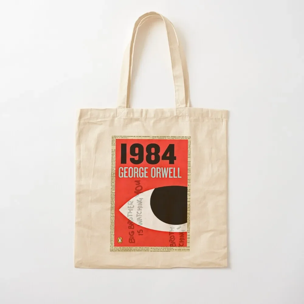 

1984 Book Cover by George Orwell Tote Bag Big bag canvas shopping bag