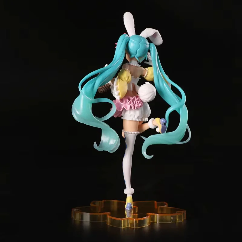 23CM 하츠네 미쿠 애니메이션 피규어 카와이 Pvc 모델 인형 액션 Figurals 토끼 귀 수집 장식품 크리스마스 장난감 선물