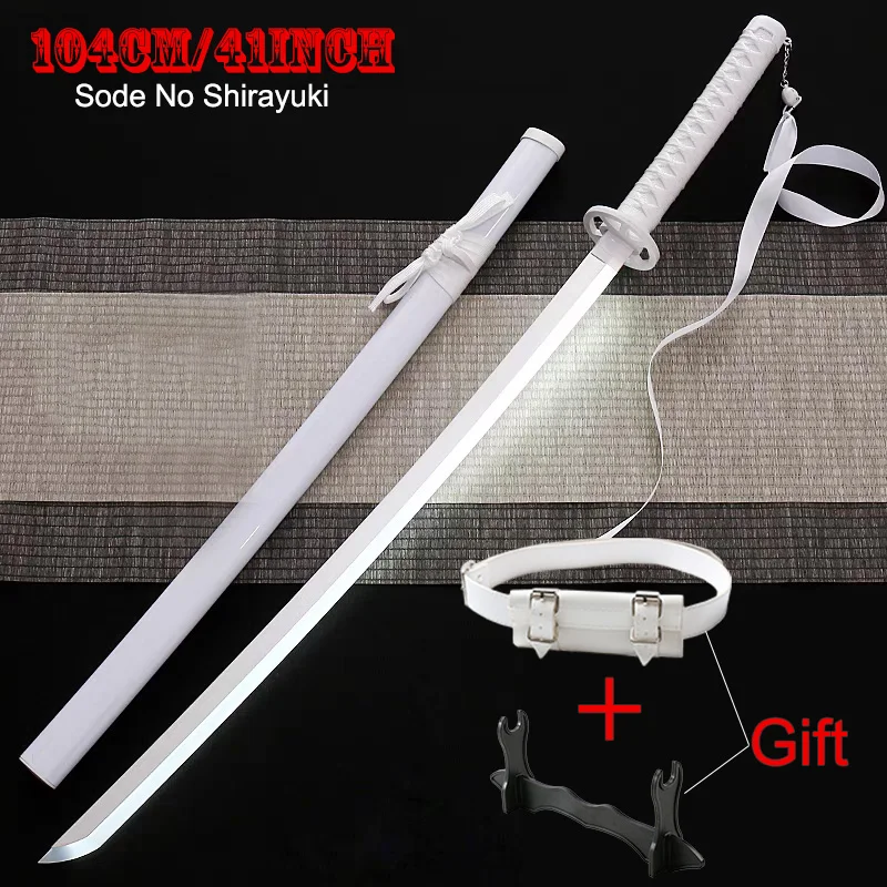ดาบเรืองแสง LED ขนาด 104 ซม. สำหรับคอสเพลย์อนิเมะ โซเดะ โนะ ชิรายูกิ พร้อมที่ใส่ดาบและเข็มขัดของเล่นฟรี สำหรับชุดฮาโลวีน