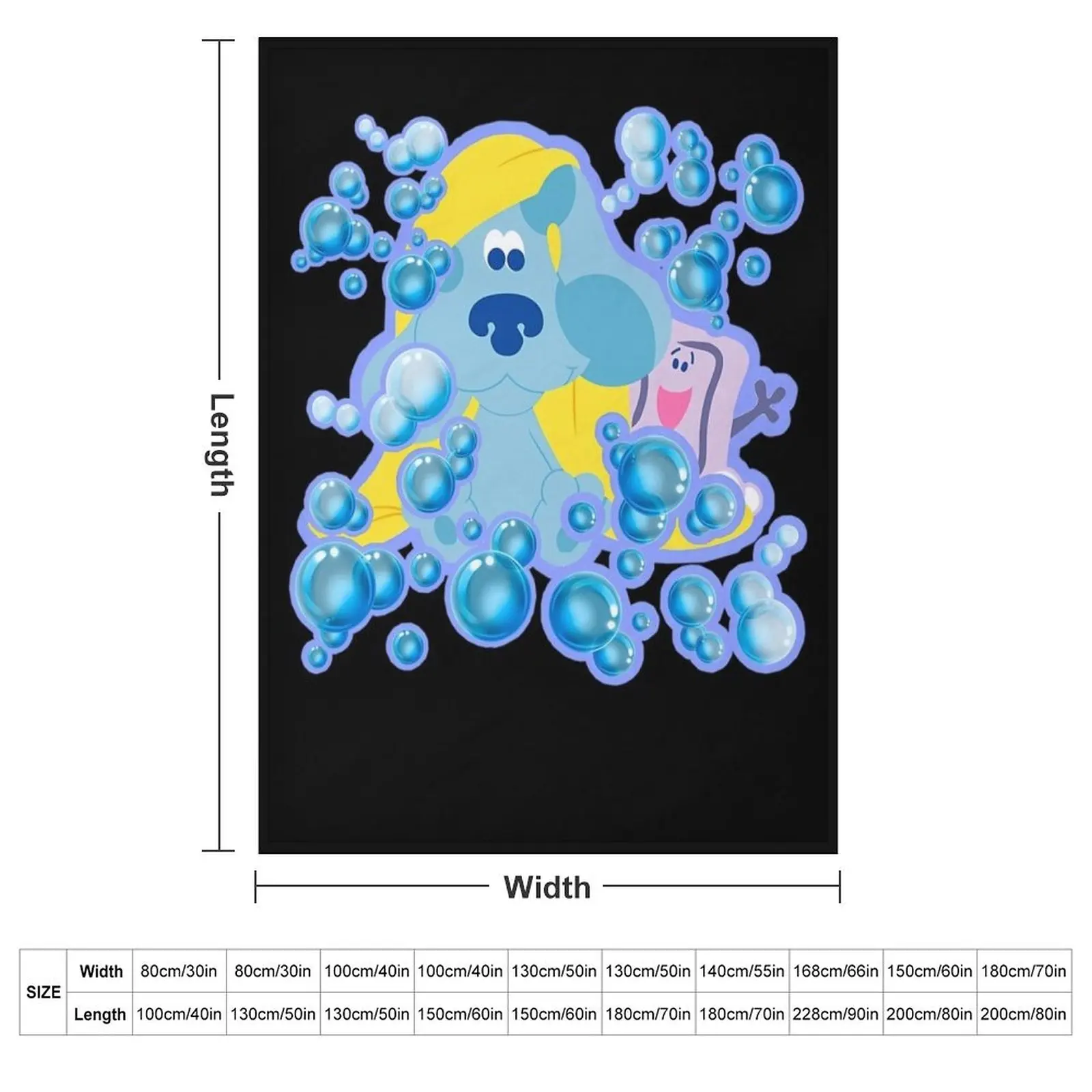 Blues clues bubble bath Throw Blanket couch cozy soft plush fuzzy picnic outdoor blanket