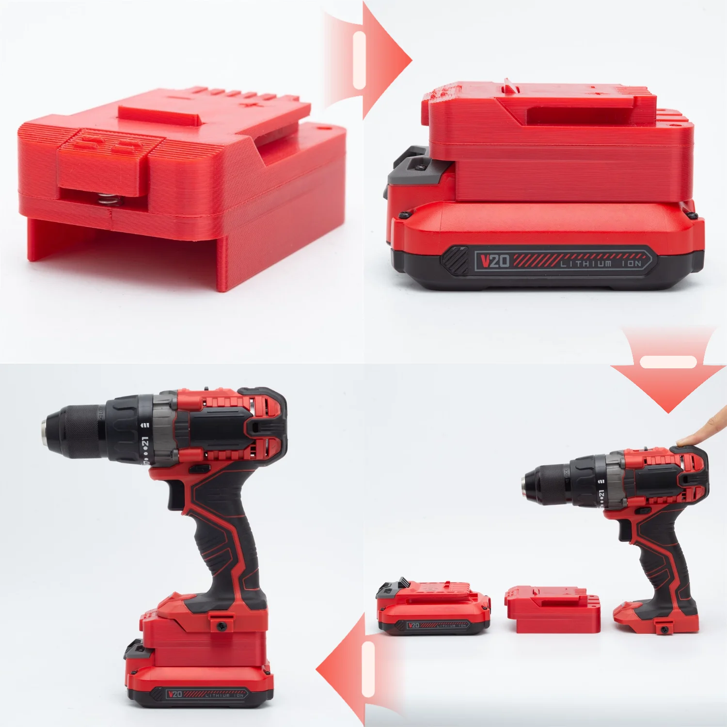Battery Adapter/Converter for Craftsman V20 20V MAX Li-ion Battery To Bauer HyperMax 20V Drill Impact Wrench(Only Adapter)