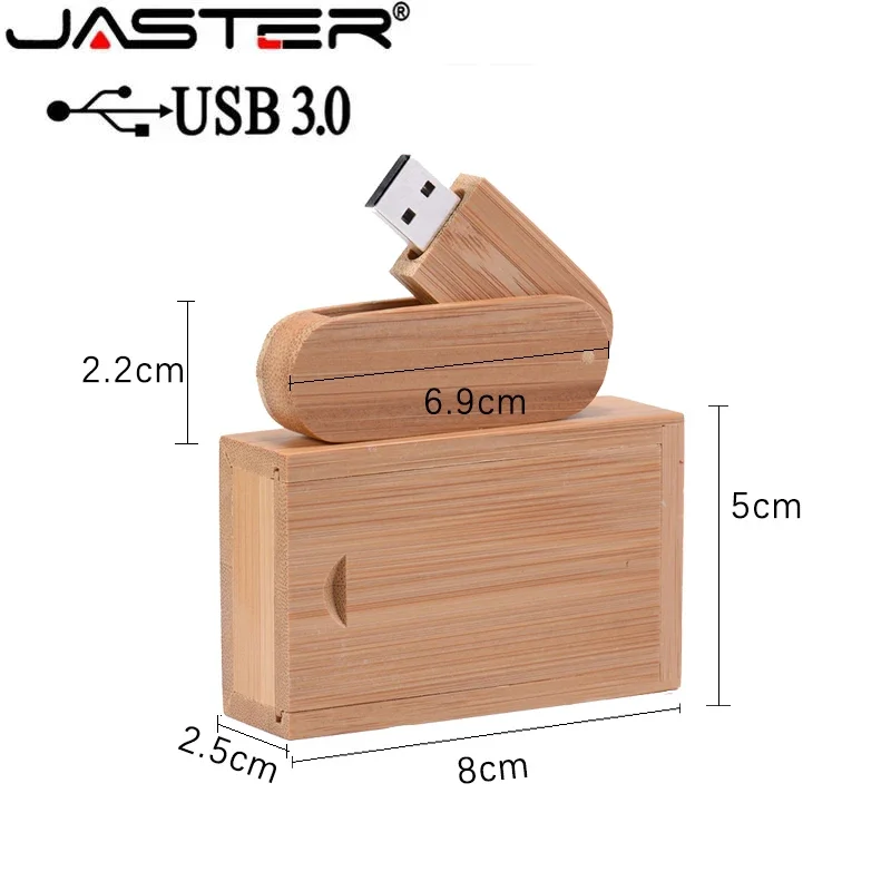 JASTER Wooden 3.0 Flash Drive 64GB 32GB 16GB 8GB Free Custom Logo High Speed Pen Drive with Box Memory Stick Wedding Gift U Disk