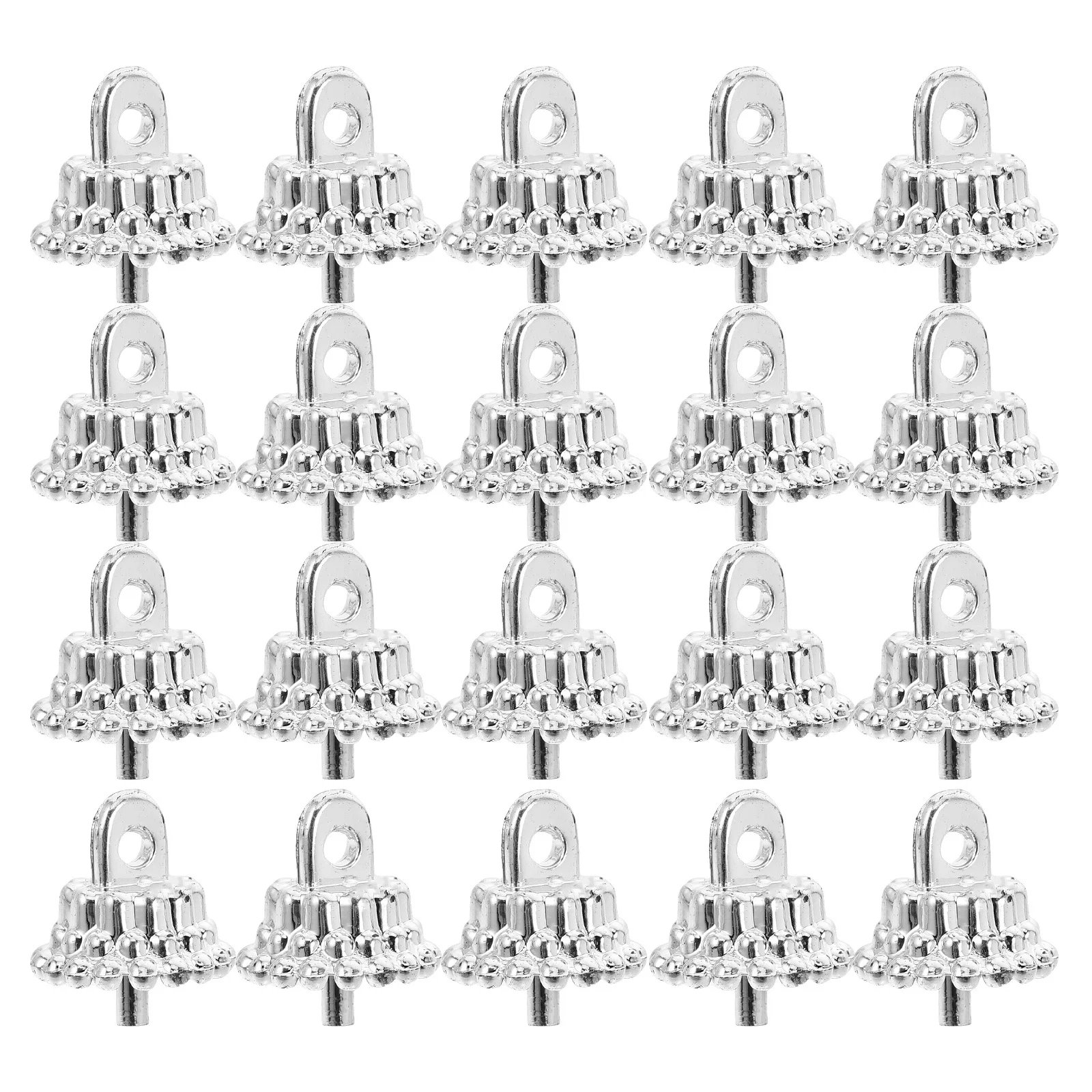 

100Pcs Christmas Ornament Caps Round Plastic Hangers Cup for Glass Ball Decor Replacement Topper DIY Tree Pendant Vintage Style