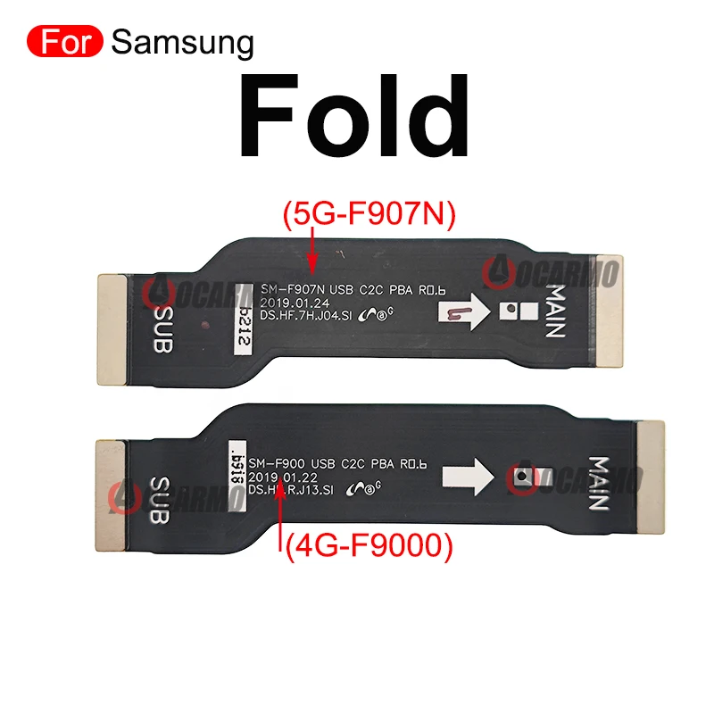 Carte mère pour Samsung Galaxy Fold F9000 F907N, connexion USB, câble flexible, pièce de rechange