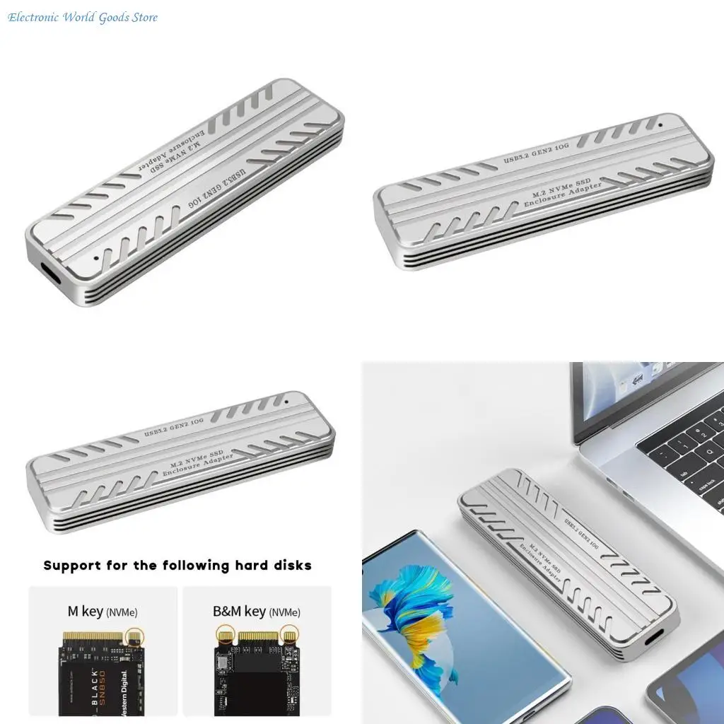 

A3PD NVME SSD Enclosure Box USB3.2 Type-C 10Gbps Hard Drive Case- with Heatsink