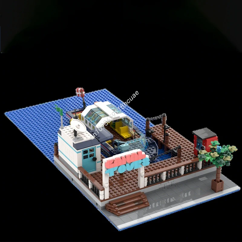 721 elementów MOC City Canal Tours Modułowe Budynki Klocki Konstrukcyjne Świąteczny Prezent Antystresowy dla Dorosłych Kolekcjonerski Zestaw Budowlany