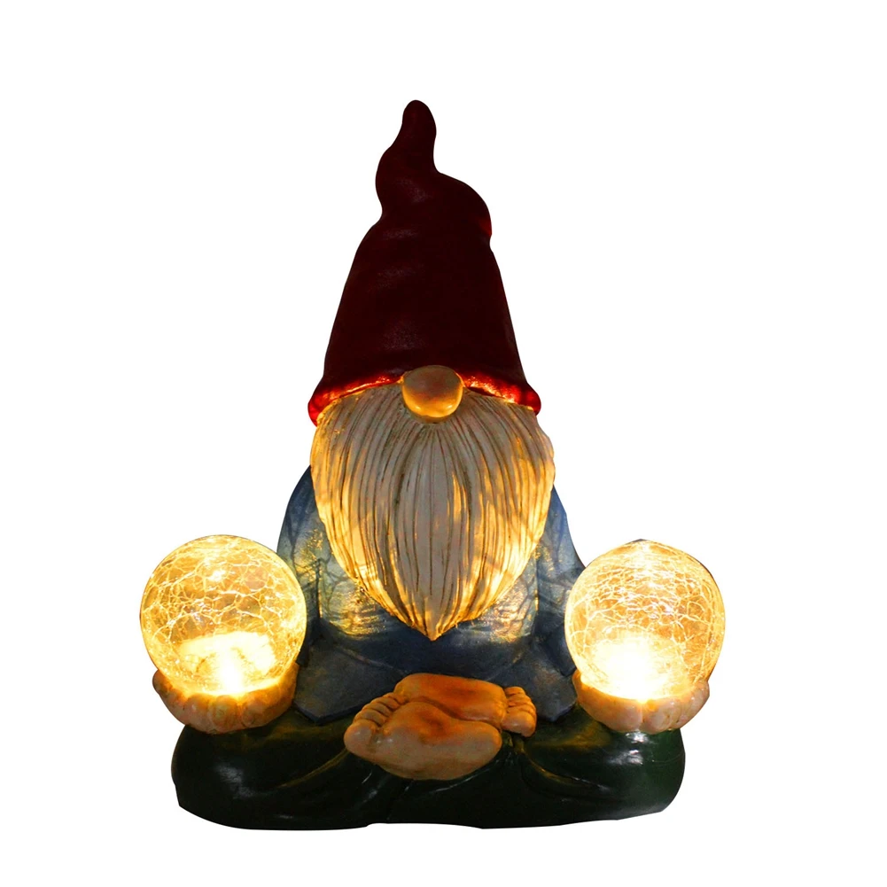 Statue de lumière solaire de gnome intensifie les décorations de jardin, extérieur, drôle, jardin, cour, ornement de pelouse