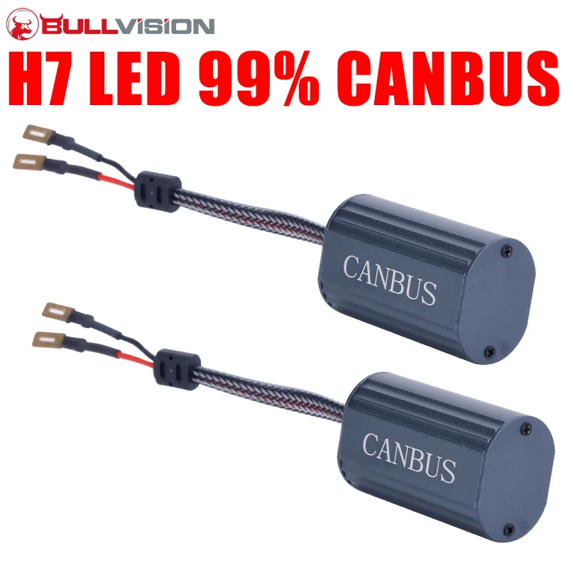 2PCS H7 LED Canbus Decoder 100% Error Free Car Parts Auto Accessories Anti-Flicker Warning Error Canceller EMC Plug&Play 12V 24V