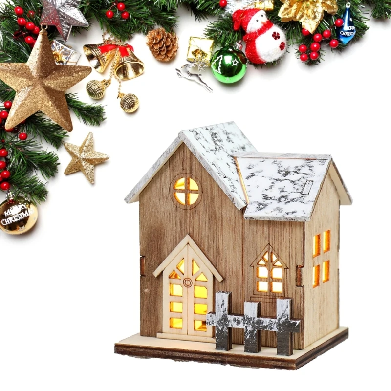 Illuminated House Ornament Lights,Christmas Decorations Village Scene Accessory