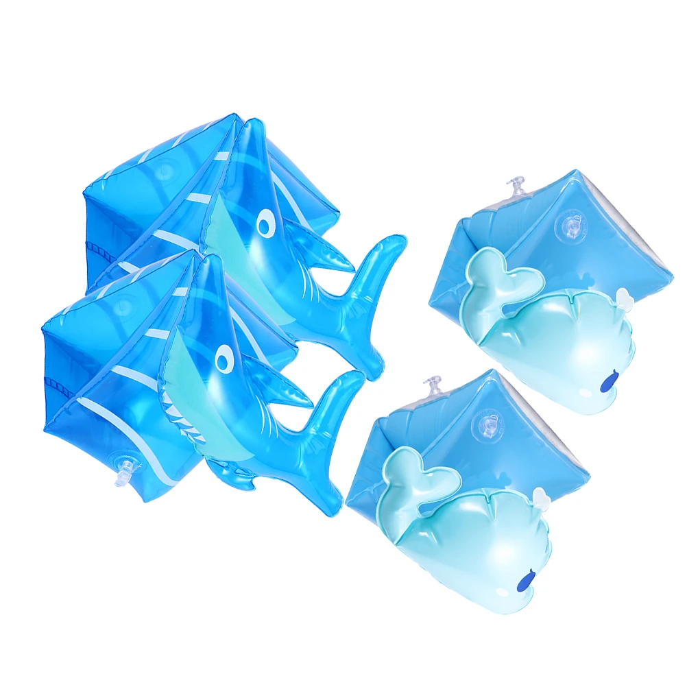 

2 Pairs 's Swimming Arm Bands s Inflatable Armbands Sleeves Floats Rings Blue