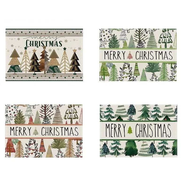 Christmas Placemats 30x45cm Set of 4,Christmas Table Mats, Seasonal Christmas Holiday Place Mats for Party Kitchen Dining Decor