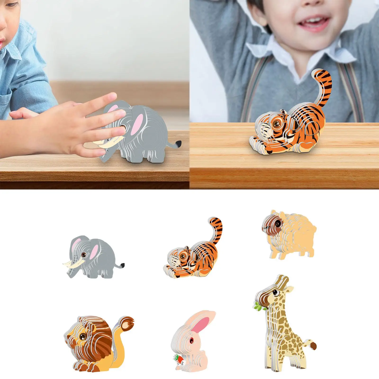 3D Paper Craft Puzzle Ornament Educational Animal Jigsaw Puzzle for Colors Color Perception Coordination Problem Solving Nursery