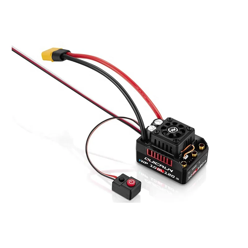 Hobbywing QUICRUN WP 10BL120 G2 120A Waterproof Brushless ESC Speed Controller Plastic 2-4S Lipo for 1/10 RC Car