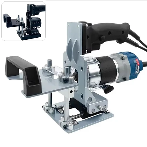 Imagen 1 del producto Mini máquina ranuradora 2 en 1, localizador de ranuras para carpintería, soporte de punzón, recortadora portátil, fresadora, estantes de posicionamiento