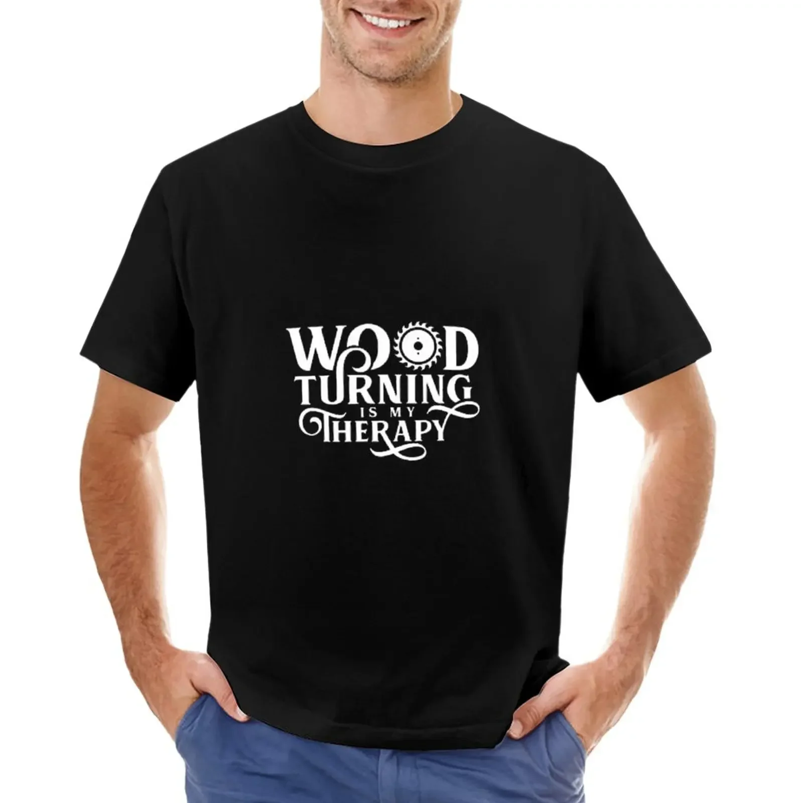 WOOD TURNING IS MY THERAPY T-Shirt sweat vintage clothes anime Aesthetic clothing plain white t shirts men