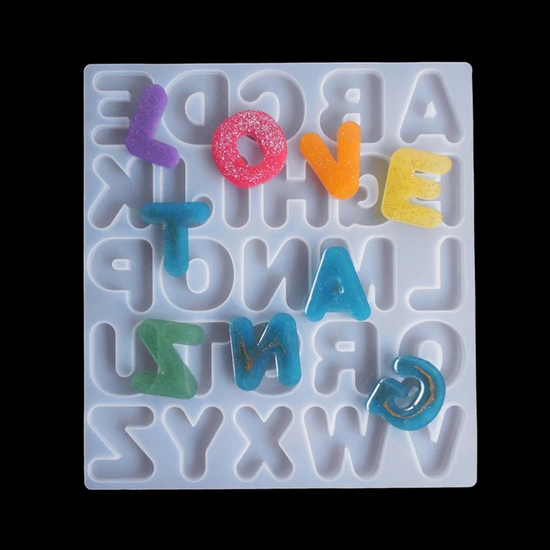 Silicone Cake Mold 26 English Alphabet Letters Chocolate Ice Cube Candy Maker Tray Pan Handmade Diy Decorating Tools Mould