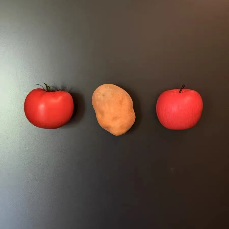 Ins Style Fruit Vegetable Fridge Magnet, Cute Simulation Potato Apple Tomato Magnetic Sticker, DIY Kitchen Refrigerator Decor Or