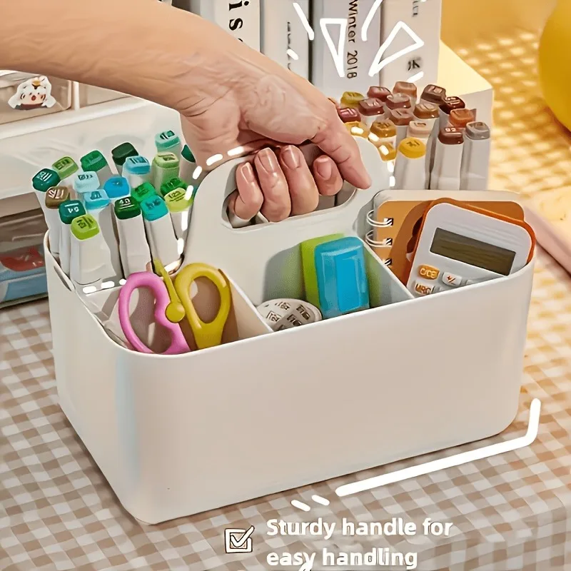 Multi-function storage basket with handle,student painting and writing pen storage,back to school season,Christmas,holiday gift