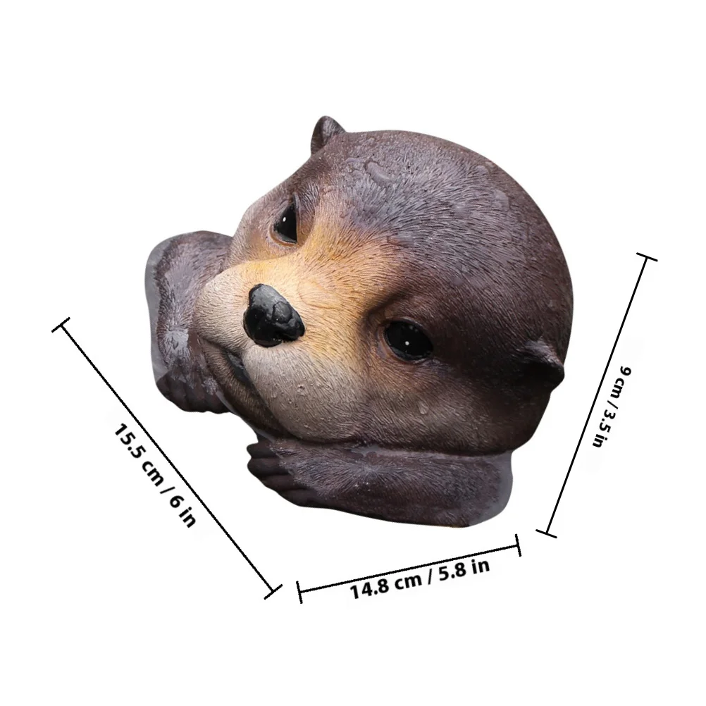 العائمة تمثال راتنج مصغرة حديقة بركة الديكور واقعية النحت الراتنج الحيوان زخرفة ديكور في الهواء الطلق