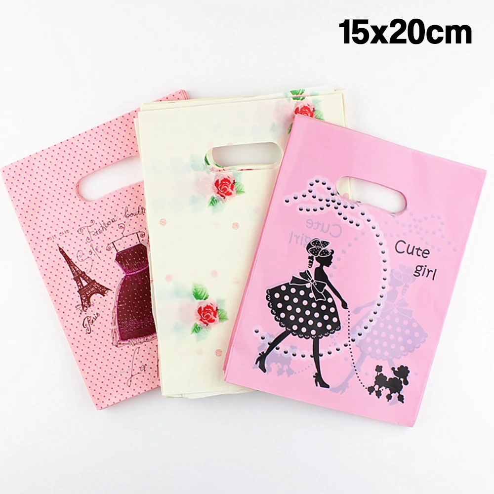 100Pcs/lot Small Plastic Bags for Business Wedding Candy Pouch Christmas Packaging Gift Bags