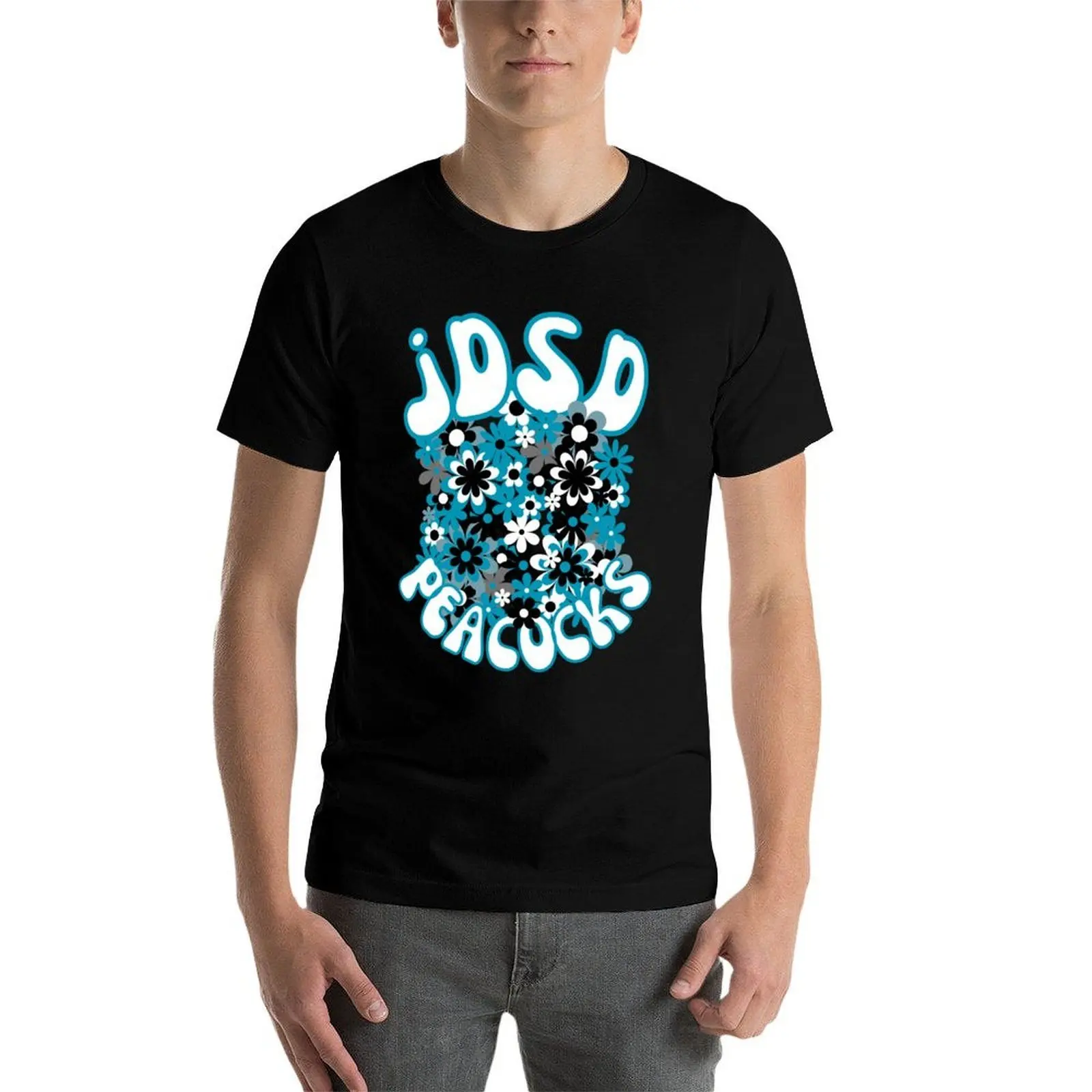 

JDSD florals white text T-Shirt man t shirt cotton high quality man tshirt T-Shirt