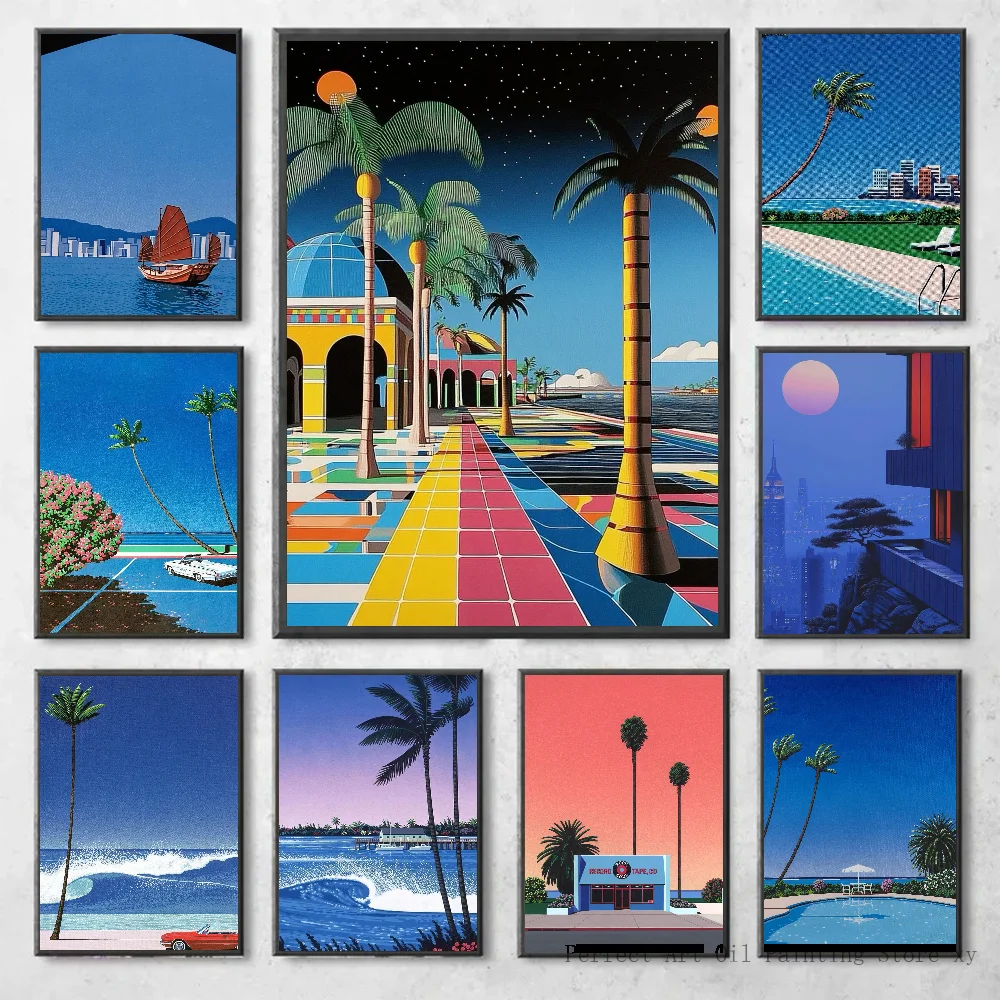Japanischer Künstler Hiroshi Nagai Poster Selbstklebende Kunst Wasserfester Papieraufkleber Kaffeehaus Bar Zimmer Wanddekoration