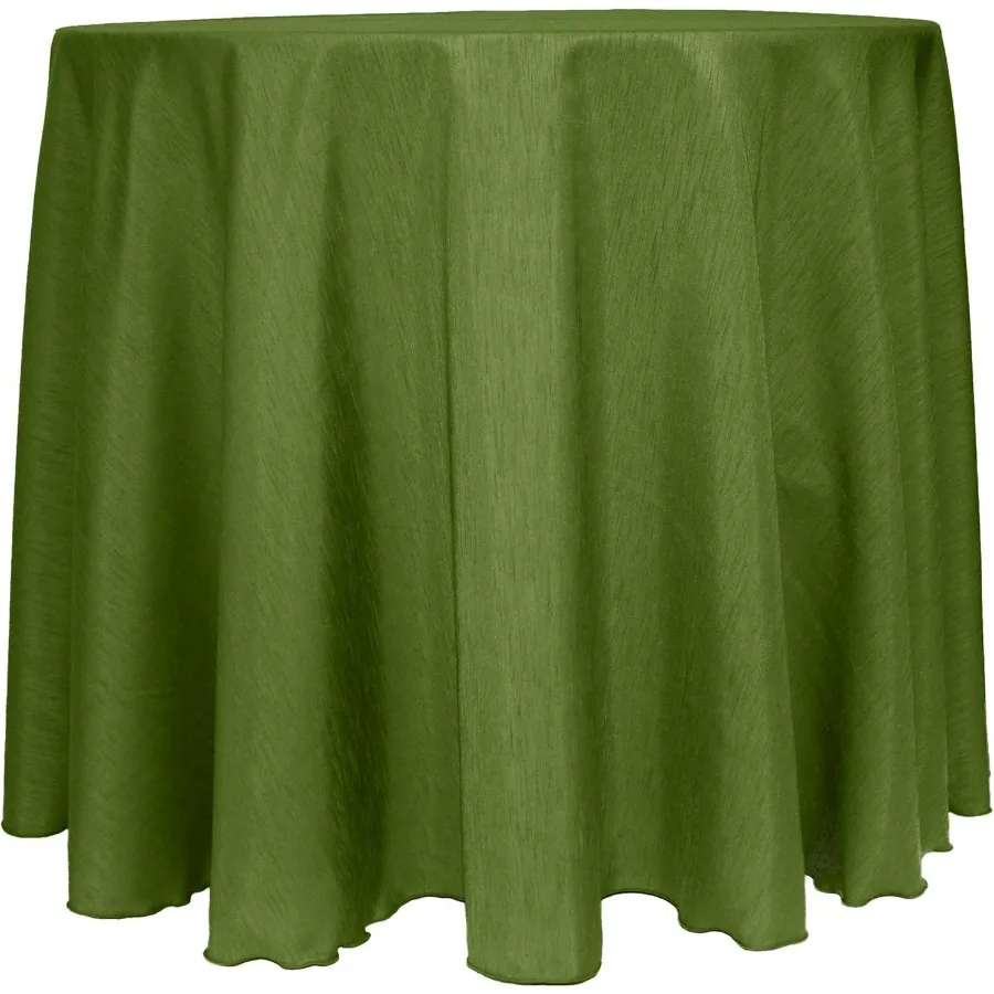 

2 Pack- Reversible Shantung Satin - Majestic 90-Inch Round Tablecloth, Moss Green