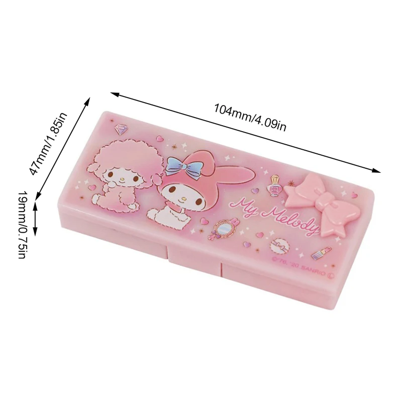 Imagem -06 - Kawaii Sanrio Cartoon Storage Caixas Hello Kitty Minha Melodia Criativo Pintado Impermeável Cosmético Cotonete Portátil Anime Fofo