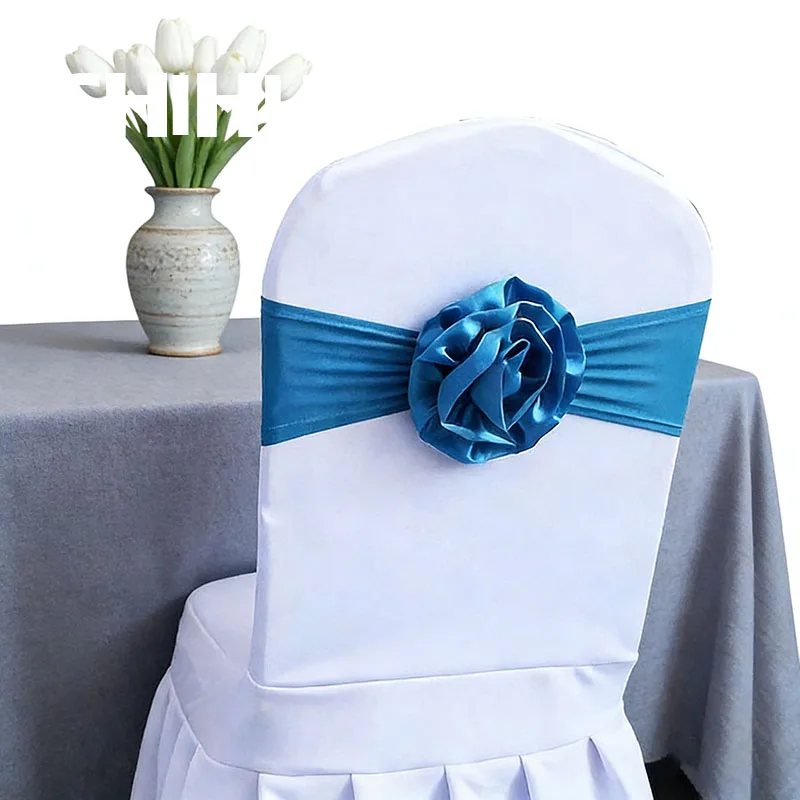 4/6/10/12/50/100 Pcs Chair Sashes Tie Gauze Bodas Knot Cover Satin Ribbon Belt Bow For Banquet Country Wedding Party Event Decor