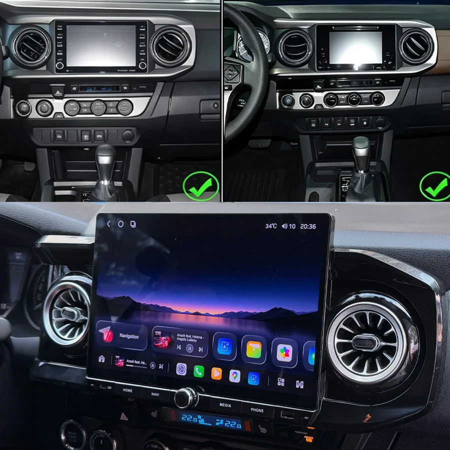 S For Toyota Tacoma 2016‑2023 Android15 Car Stereo Autoradio 12.5inch HD Touch Screen GPS Navi WiFi 4G CarPlay Multimedia Player